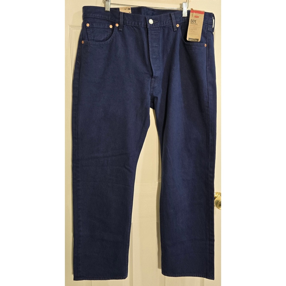 Levis 501 Original Mens Straight Leg Jeans Navy Blue 36x30 005013547 NWT